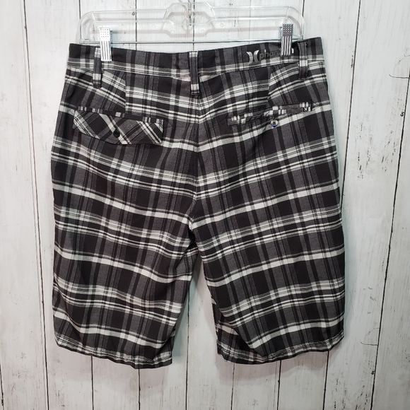 Hurley Phantom Black White Plaid Walking Shorts - Picture 6 of 9